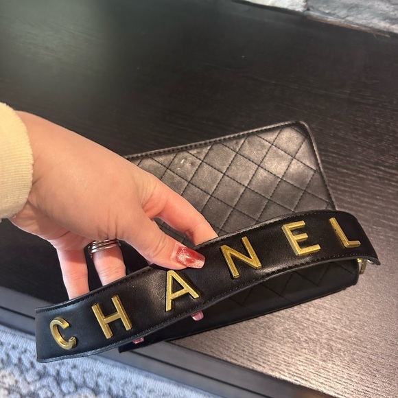 Inspired Black Quilted Bag With Gold Hardwear - Picture 2 of 5